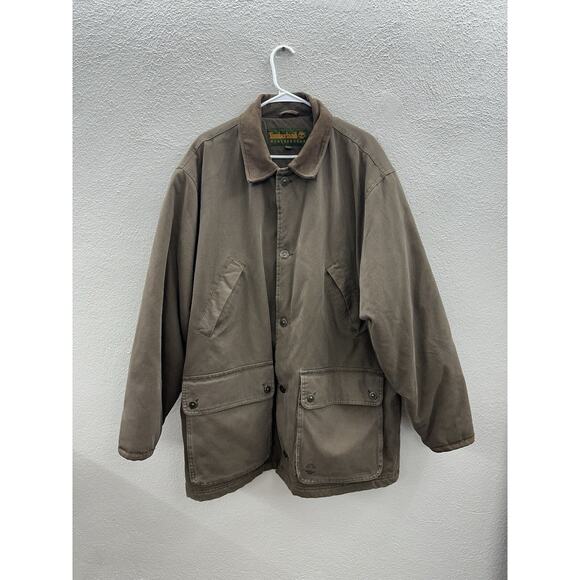 Timberland Weathergear Mens Chore Jacket Field Coat Size Large Brown FleeceLined - Picture 1 of 15